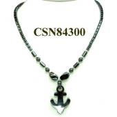 Hematite Anchor Pendant Beads Stone Chain Choker Fashion Women Necklace